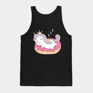 Cute Unicorn Lies On Donut Tank Top